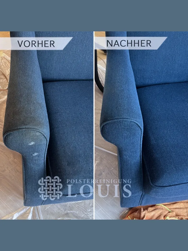 Vorher Nachher Vergleich der Polsterreinigung