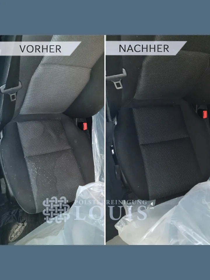 Polster vor und nach der Reinigung durch Louis Polsterreinigung