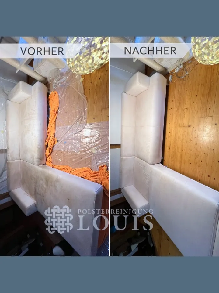 Polster vor und nach der Reinigung durch Louis Polsterreinigung