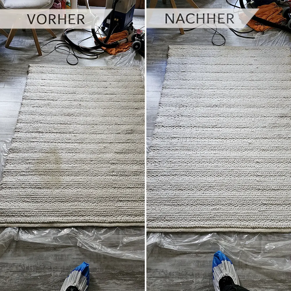 Teppich vor und nach der Teppichreinigung