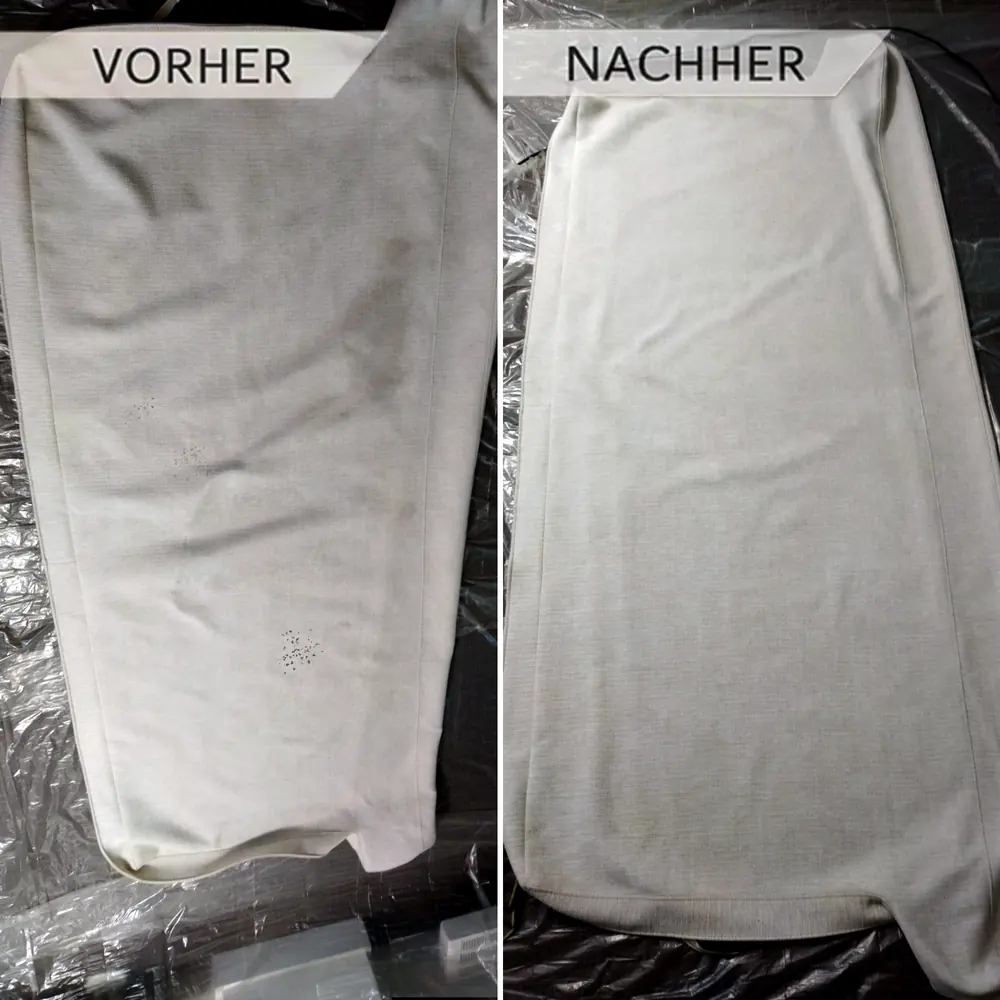 Matratze vor und nach der Matratzenreinigung