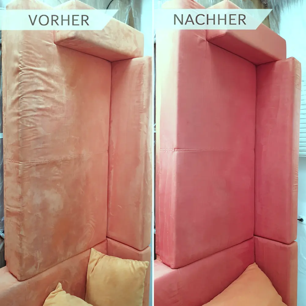 Sessel vor und nach der Polsterreinigung